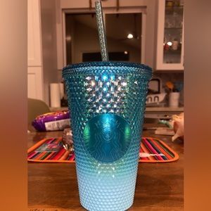 Starbucks Blue Ombré Gradient Studded Grande